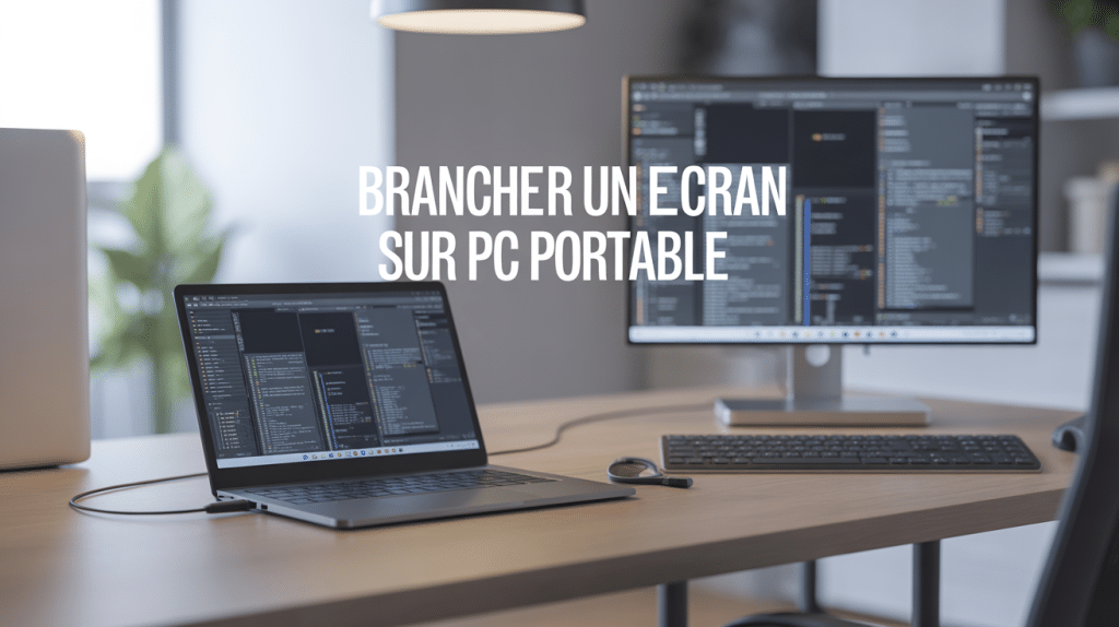brancher un ecran sur pc portable bureau moderne