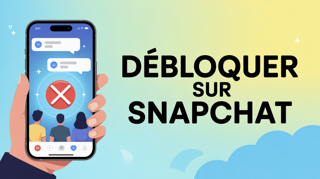 Illustration tutorial comment debloquer quelqu'un sur snap smartphone