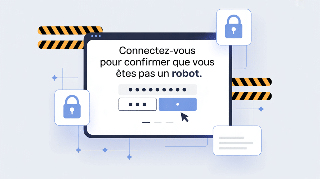 Illustration connectez-vous pour confirmer que vous n'êtes pas un robot interface sécurité