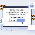 Illustration connectez-vous pour confirmer que vous n'êtes pas un robot interface sécurité