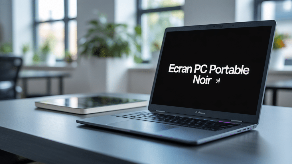 illustration ecran pc portable noir moderne