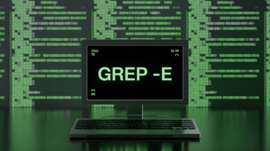 grep -e affiché sur terminal noir moderne
