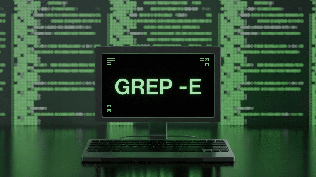 grep -e affiché sur terminal noir moderne