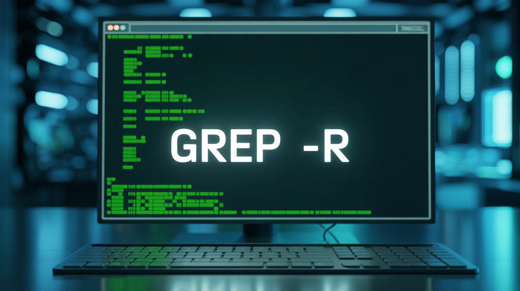 terminal montrant grep -r écran moderne