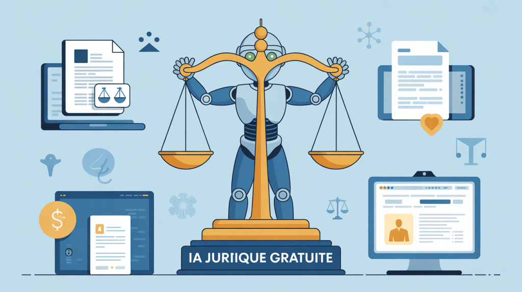 illustration ia juridique gratuit robot justice balance