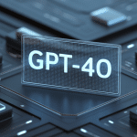 Interface futuriste gpt-4o avec icônes multimodales