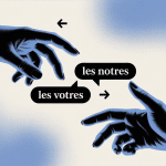 illustration les notres les votres mains dialogue minimaliste
