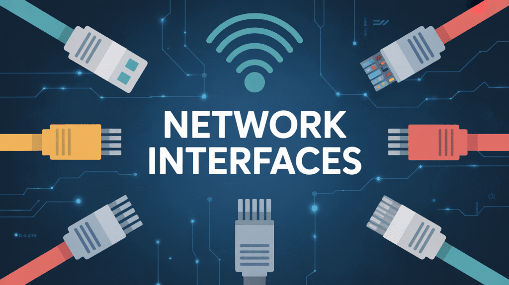 illustration moderne network interfaces cables wifi donnees