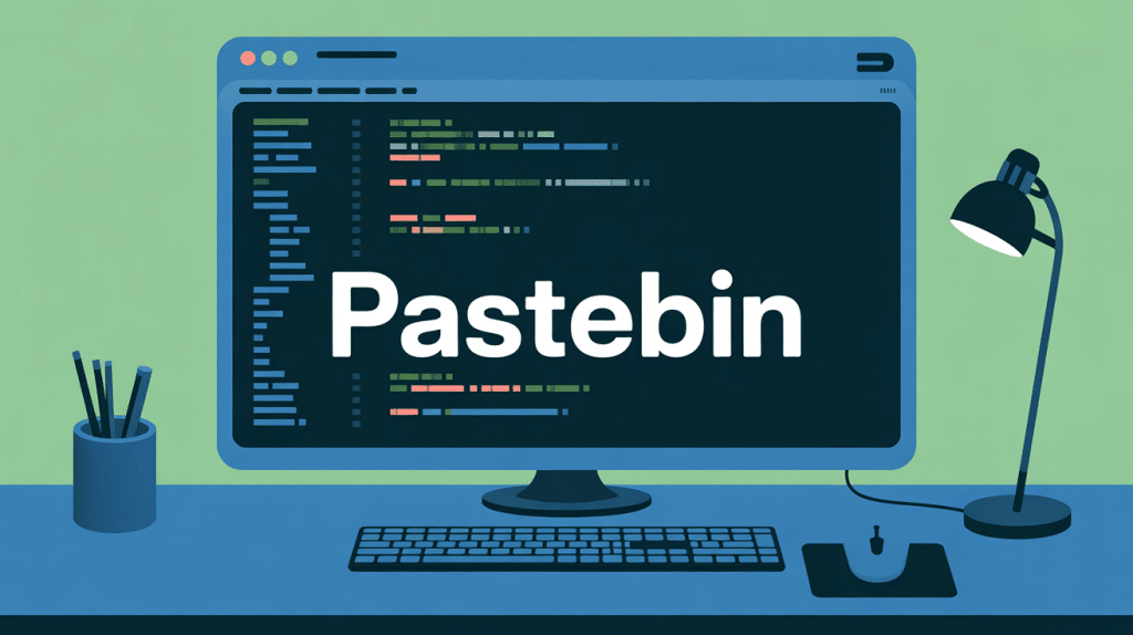 interface pastebin avec code coloré sur écran