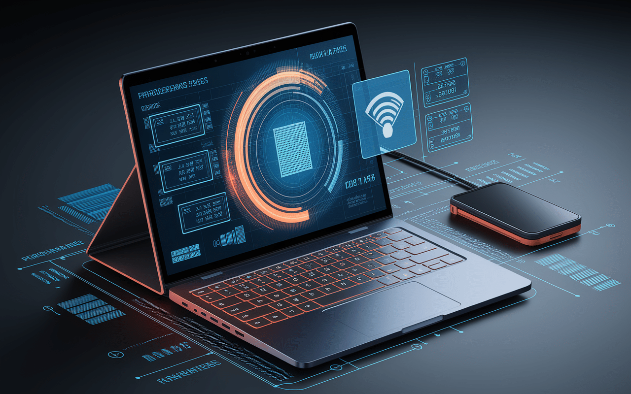 pc portable 2 ecrans vue composants