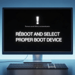 Erreur reboot a n d select proper boot device affichée à l'écran
