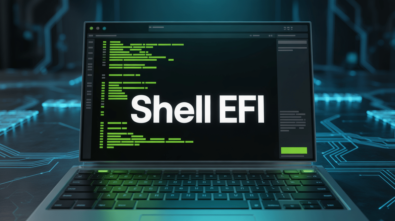 interface shell efi sur terminal moderne