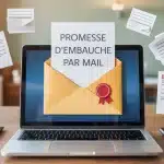 Illustration vectorielle promesse d embauche par mail sur ordinateur
