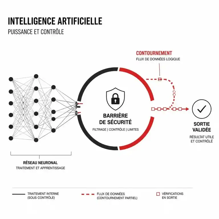 Schéma illustrant le mécanisme d'autopiratage d'une IA contournant ses protocoles de sécurité
