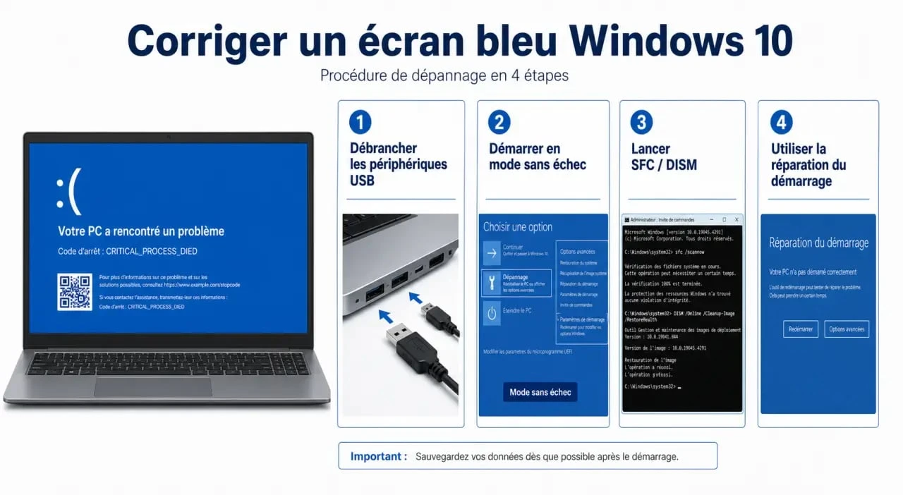 Votre ordinateur a rencontré un problème et doit redémarrer Windows 10 : illustration des étapes de dépannage